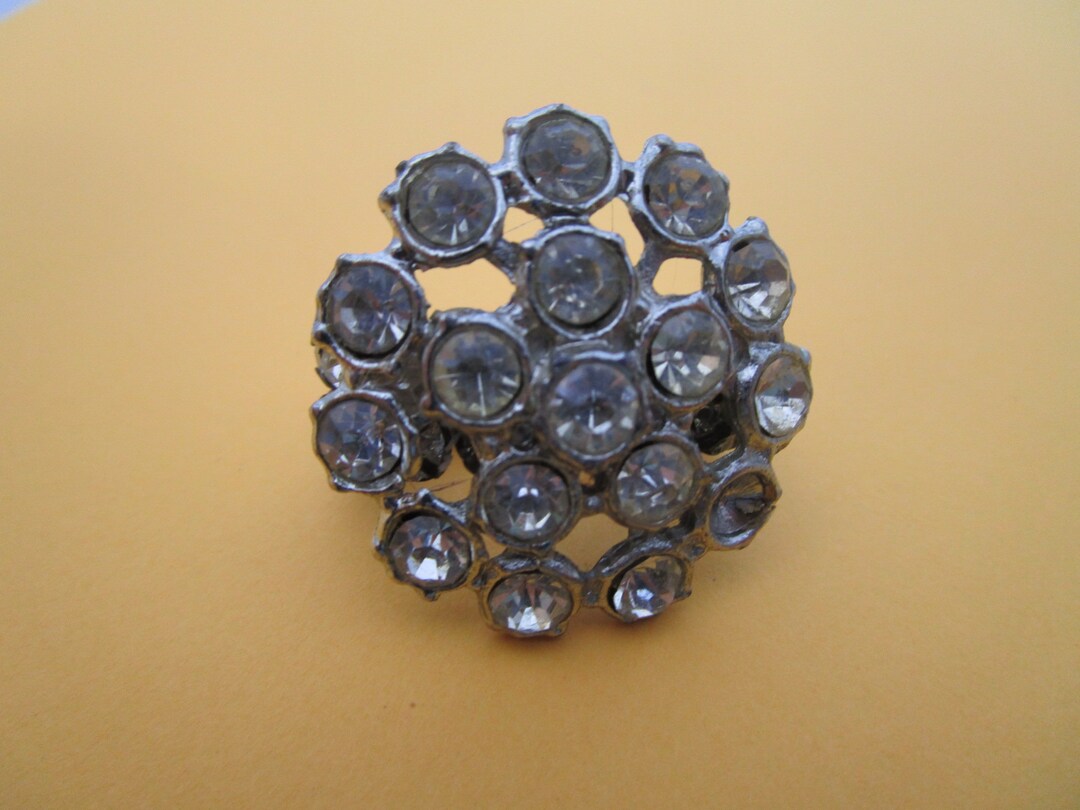 Vintage Gaudy Costume Large Rhinestone Ring Etsy UK