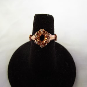 Antique 10K Gold and Six Diamond Chip Cluster Size 6 Ring Setting