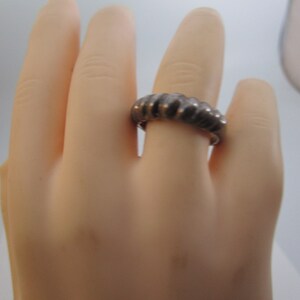 Vtg Sterling Silver Modern Stylized Statement Ring