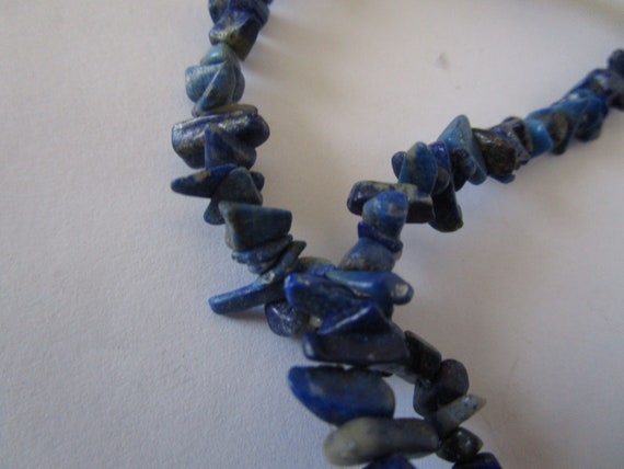 34 Inch Lapis Lazuli Stone Beaded Long Necklace - image 3