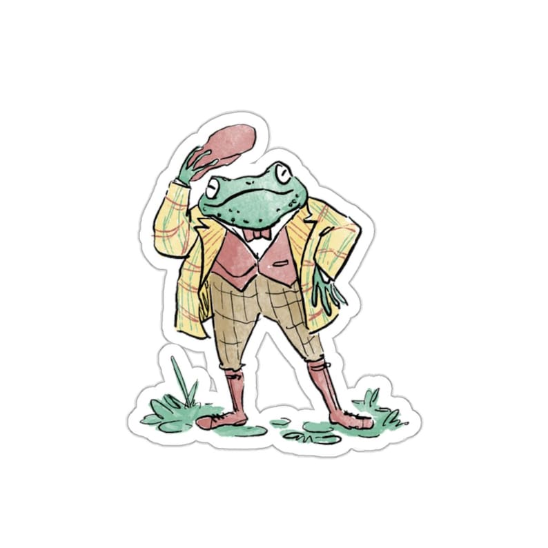 Fancy Frog Kisscut Stickers, British Frog Sticker for Water Bottle