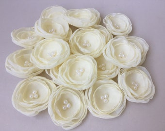20 Chiffon Flowers, Floral Decorations, DIY Hair Accessories, Wedding Table Decoration, Small Flowers, Flowers Appliques