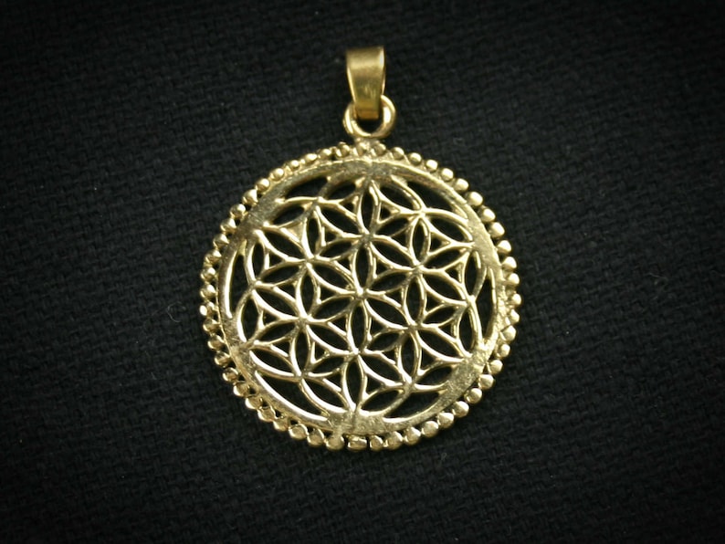 1 piece 31x31mm Tribal Macrame Material Brass Pendant Flower of Life Type2