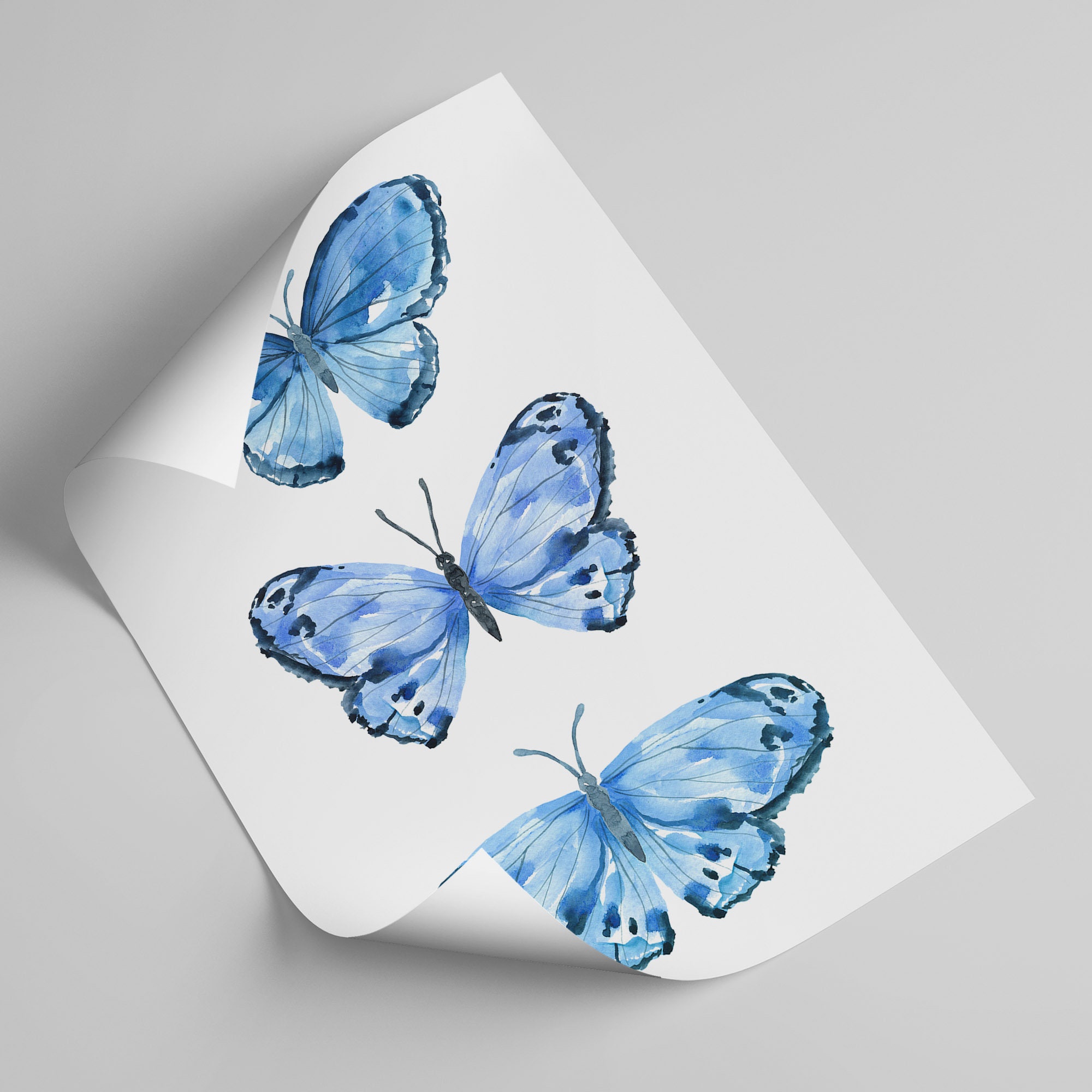 Butterfly Printable Wall Art, Butterfly Print, 3 Butterflies Watercolor ...