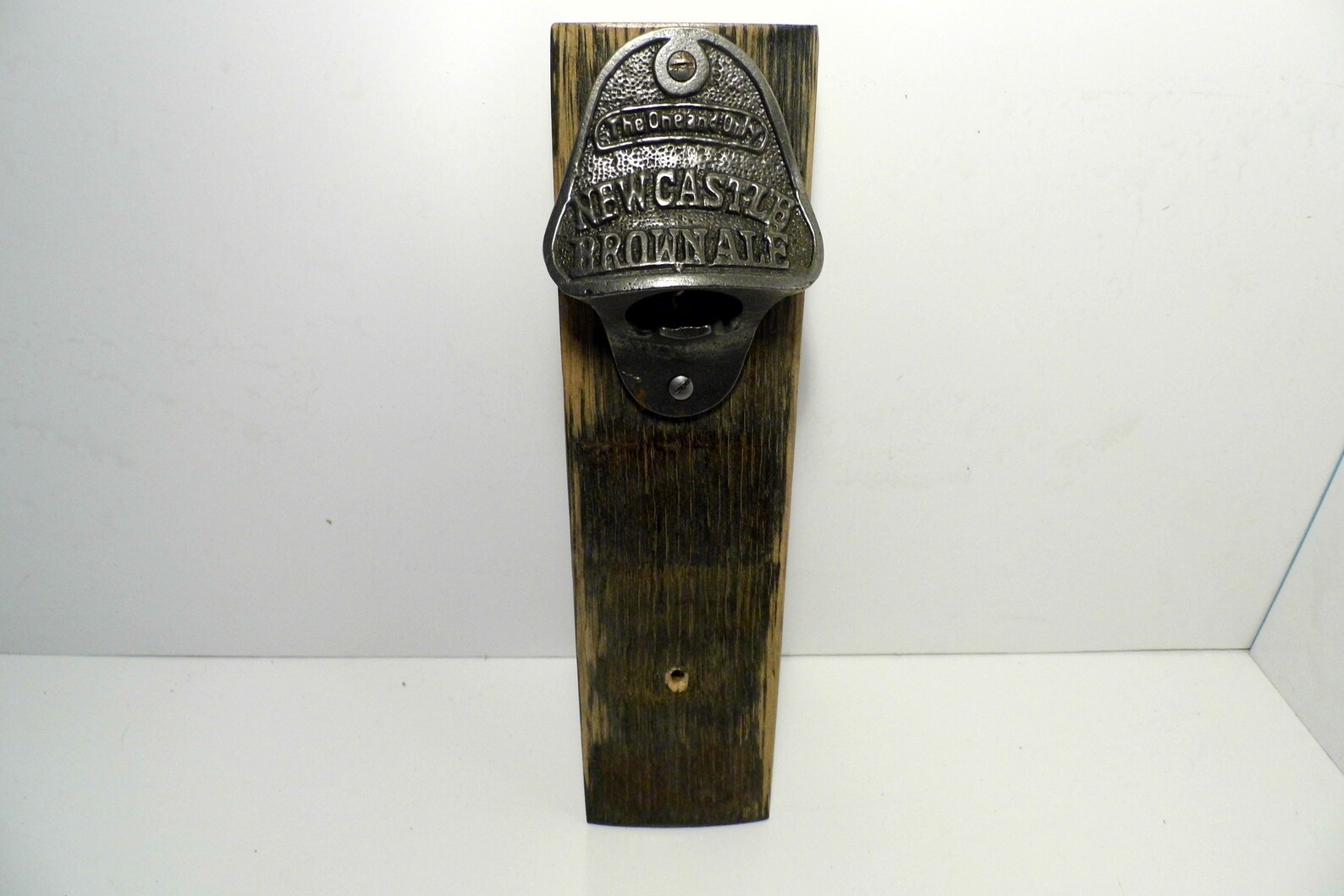 Newcastle Brown Bottle Opener Mounted on a Reclaimed Whisky Etsy