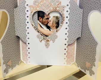 Carte de st valentin cadre photo coeur