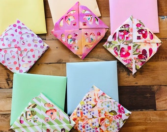 Carte coeur origami et enveloppe