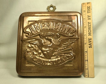 Square American EAGLE Brand Sugar - Vintage Copper Culinary or Decorators Mold