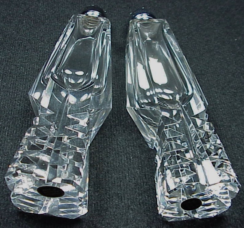 FISHER Bavaria WOW Cut Crystal Salt Pepper Shakers 6 Tall Made in Western Germany