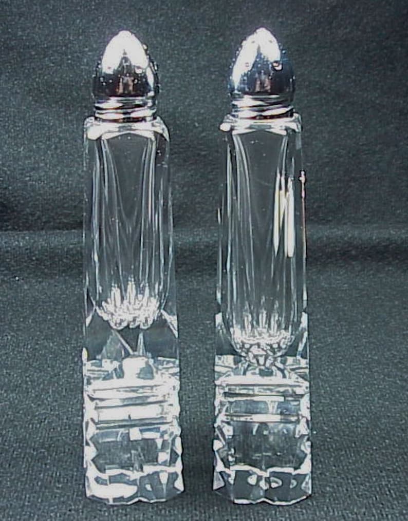 FISHER Bavaria WOW Cut Crystal Salt Pepper Shakers 6 Tall Made in Western Germany
