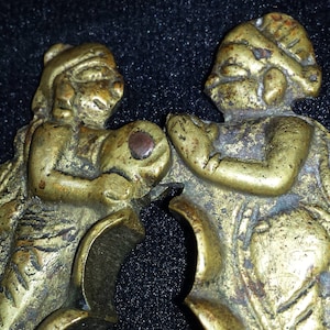 Vintage Solid Brass Nutcracker (Betel Nut)- India or Asia - God & Goddess Kissing - Fantastic