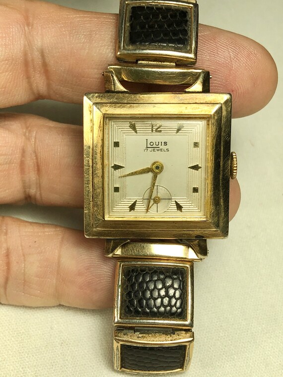 Antique Louis Swiss Art Deco Square,Men's Watch 17