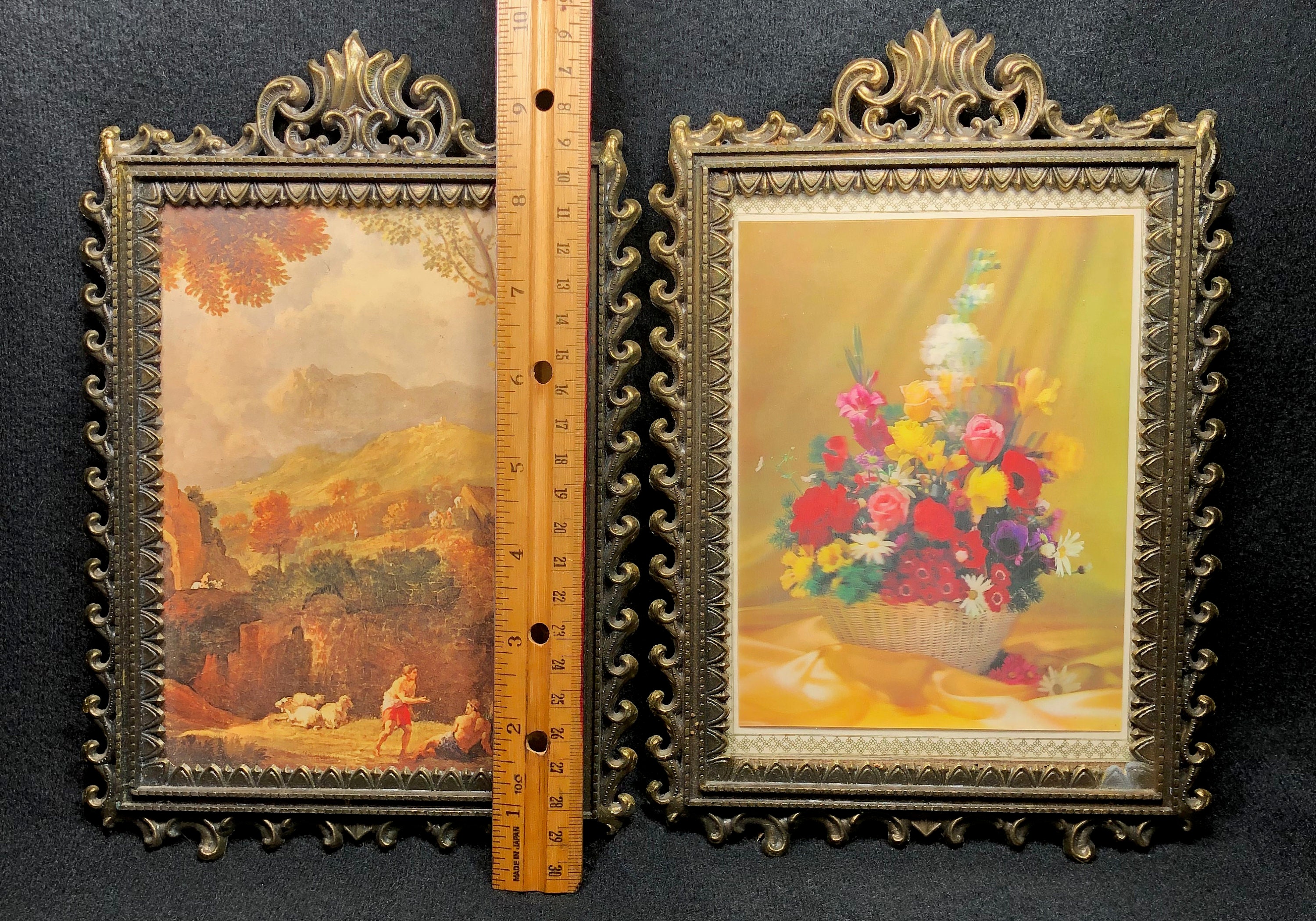Vintage PAIR Brass Ornate Oval Frames 9 7/8" High X 6 5/8" Wide ...