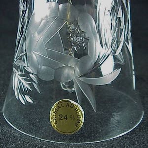 Antique BELL 24% lead crystal Cristal Au Plomb handcut, etched Roses on glass!