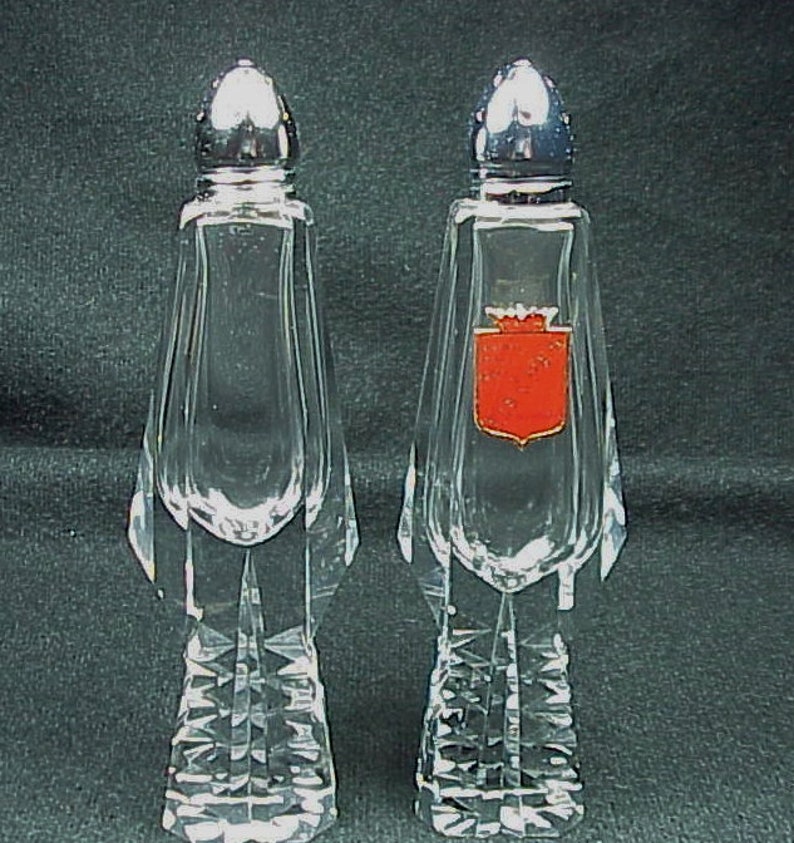 FISHER Bavaria WOW Cut Crystal Salt Pepper Shakers 6 Tall Made in Western Germany