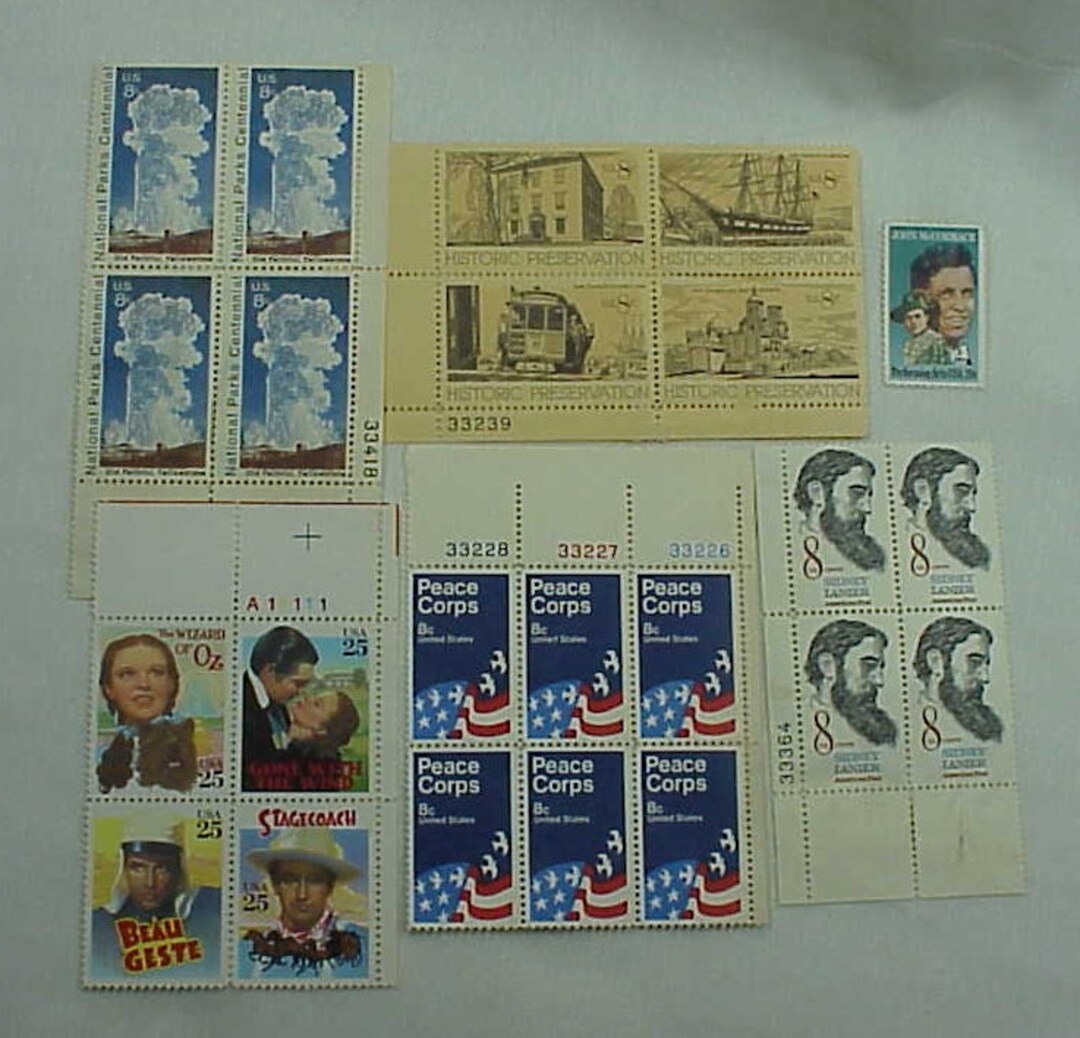 Lote de 6 sellos diferentes usPS Clásicos de la película, Natl Parks