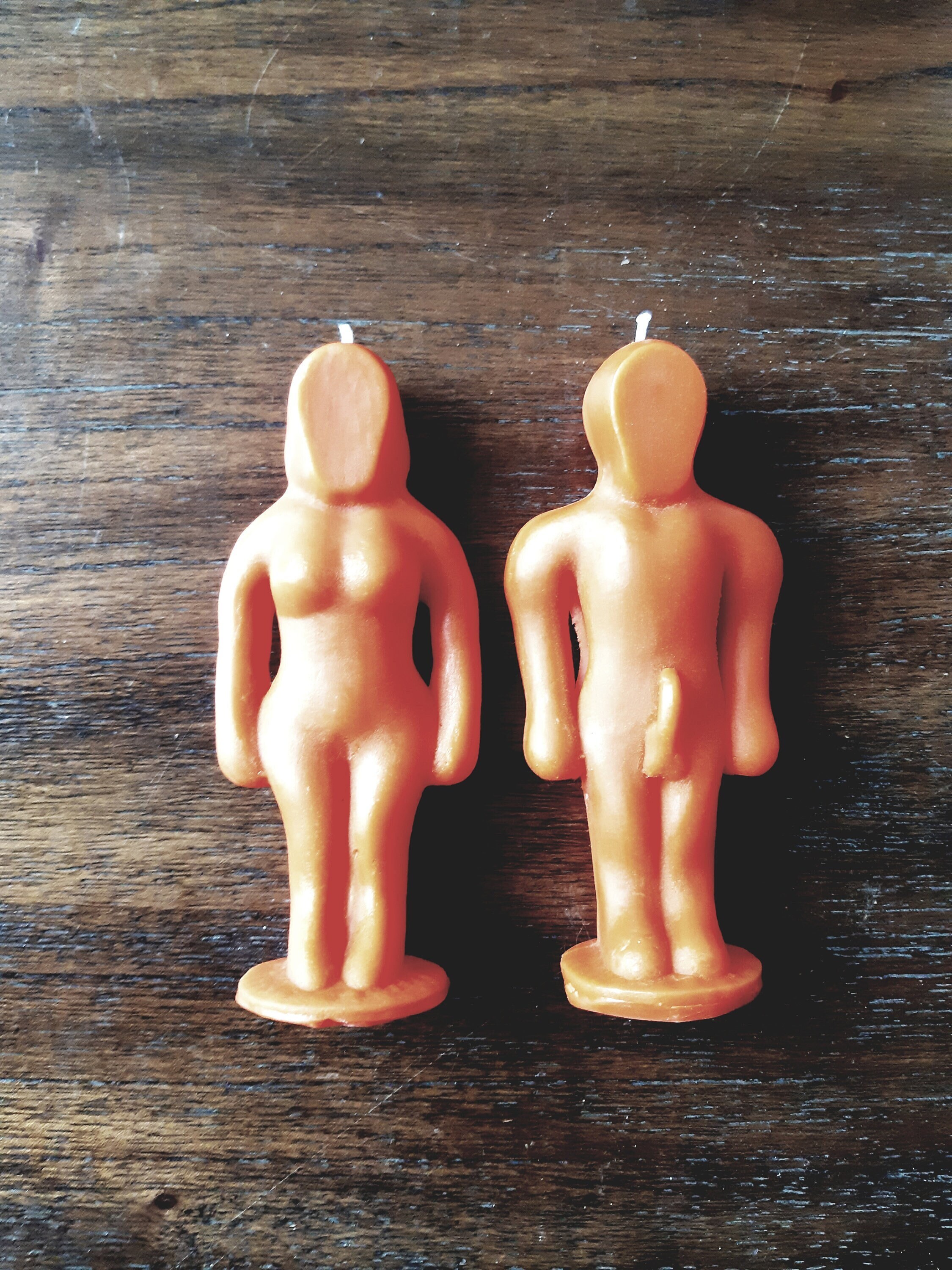 Bougie Homme Femme - Adam et Eve Dagyde en Cire d'abeille 100% Naturel Couleur Orange Bougies Design