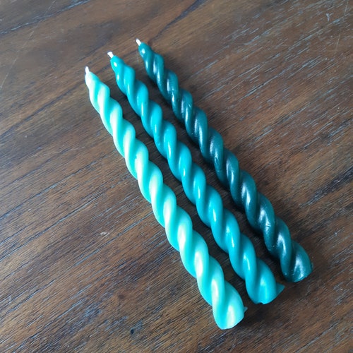 Pink Beeswax No Drip Candles Spiral Candles 100 Natural 5 Etsy