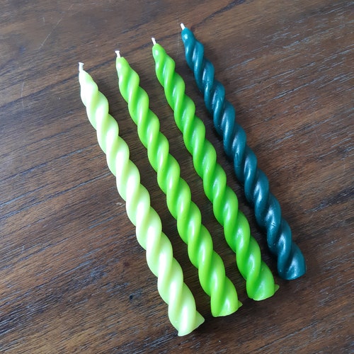 Pink Beeswax No Drip Candles Spiral Candles 100 Natural 5 Etsy