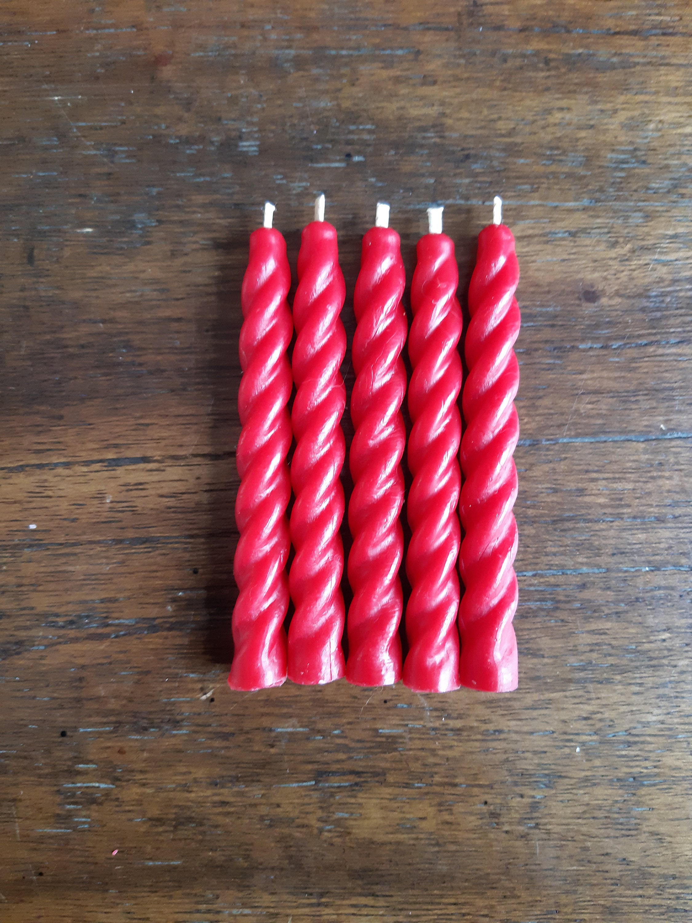 Petites Bougies Cire d'abeille Rouge Sans Coulures - Spirales Naturelles Par Secretmelusine 90 Minut