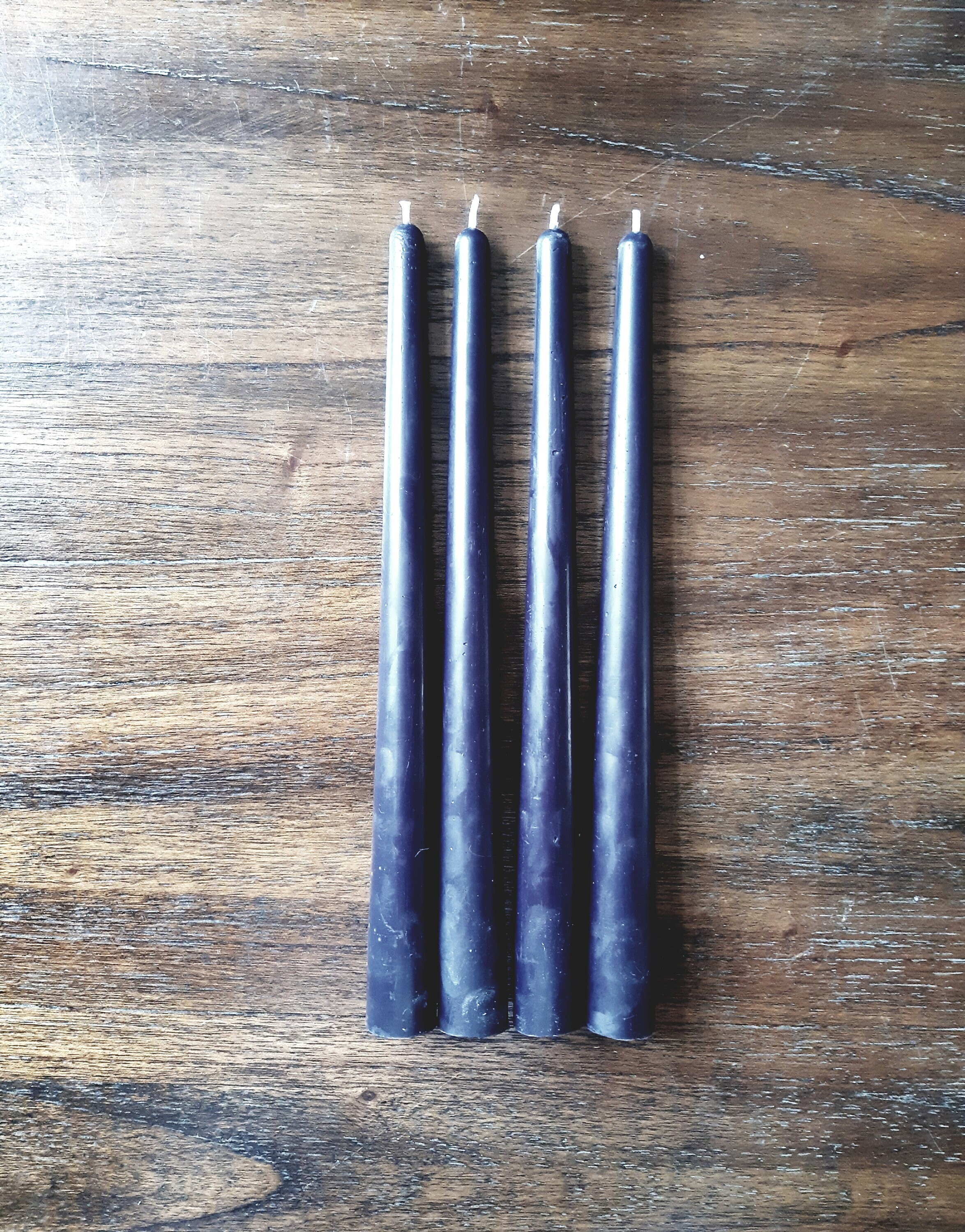 Grandes Chandelles Cire d'abeille Sans Coulures - Couleur Noir 25cm Style Nordique Design Naturelles