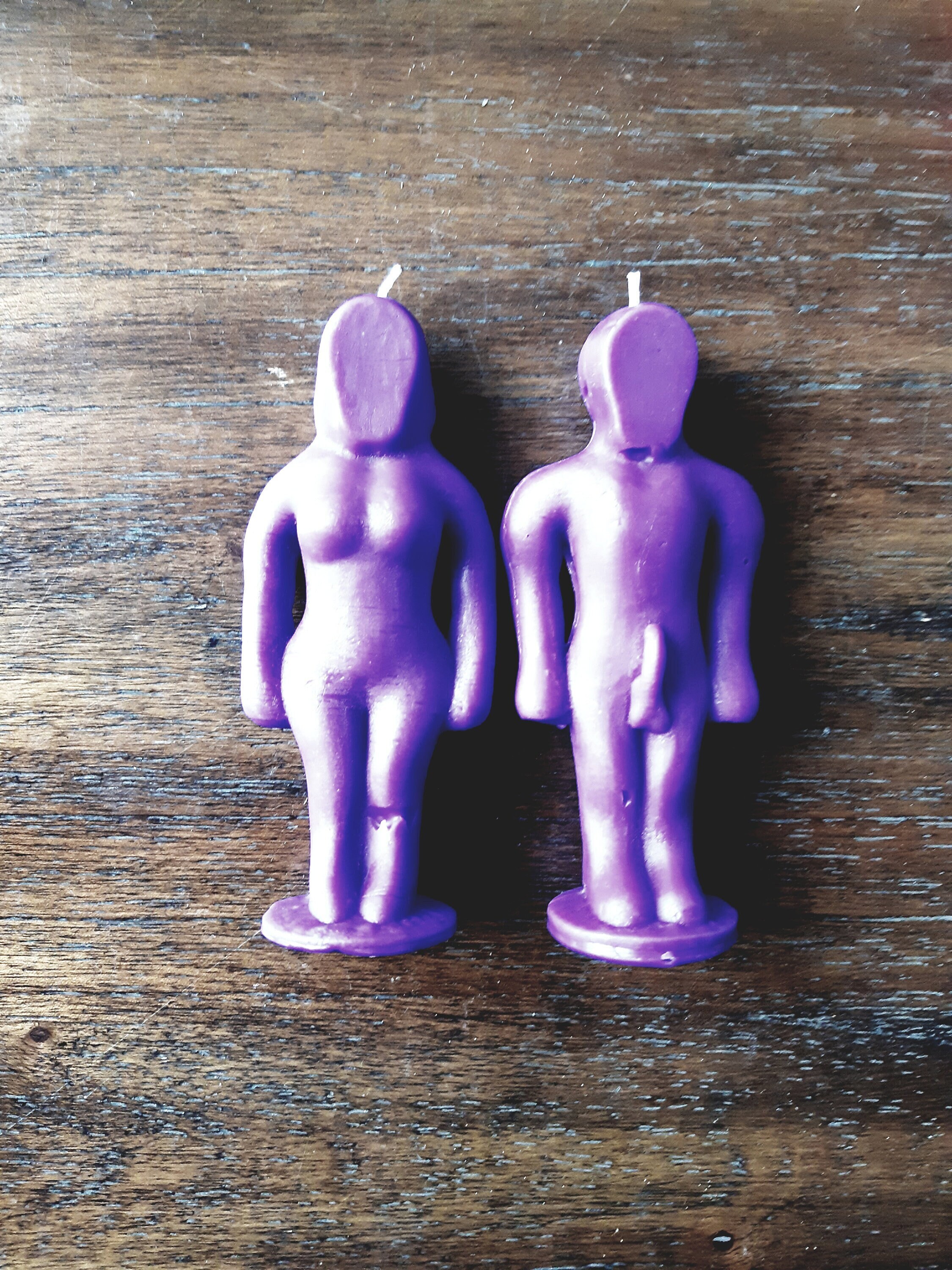 Bougie Homme Femme - Adam et Eve Dagyde en Cire d'abeille 100% Naturel Couleur Violet Bougies Design