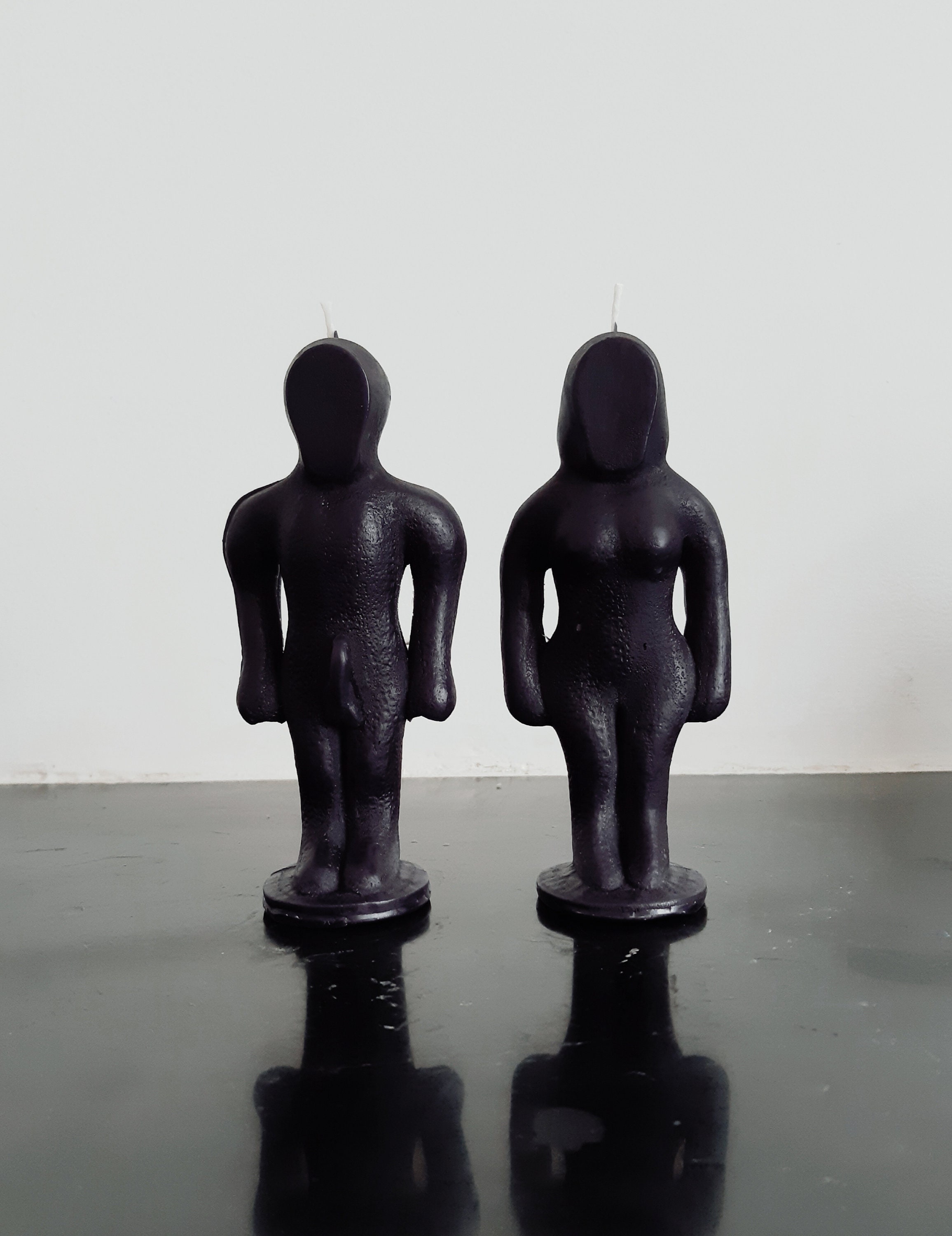 Bougie Homme Femme - Adam et Eve Dagyde en Cire d'abeille 100% Naturel Couleur Noir Profond Bougies 