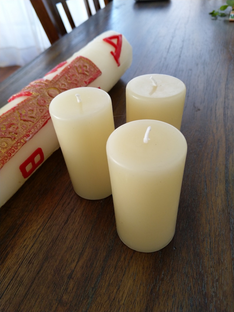 Pillar candle recycled blessed church altar candles Etsy