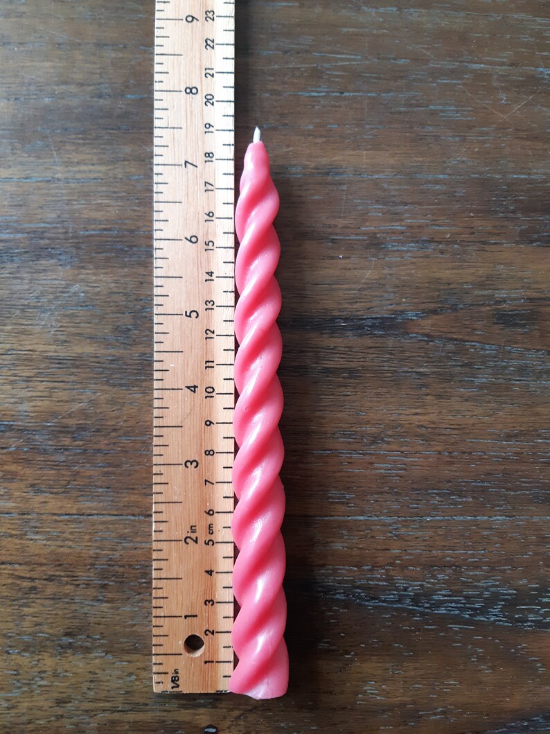 Pink Beeswax No Drip Candles Spiral Candles 100 Natural 5 Etsy