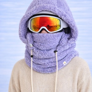 Snood Fait Main - Foulard/cache-col Brillant Violet Foncé, Blanc Et Pêche - Accessoire Unique Et Neuf