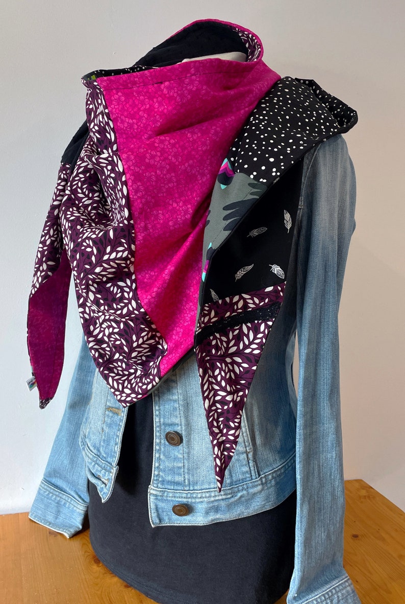 Maxi scarf, shawl, scarf E212 in Patchwork Spring-Summer image 7