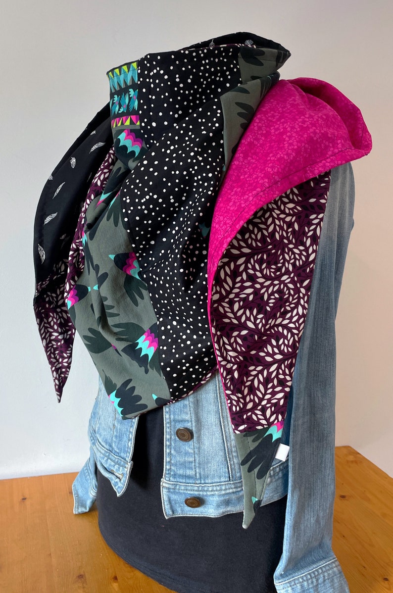 Maxi scarf, shawl, scarf E212 in Patchwork Spring-Summer image 4