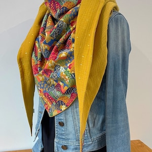 Maxi chèche, châle, foulard E156 Patchwork Printemps-Ete en viscose et coton image 4