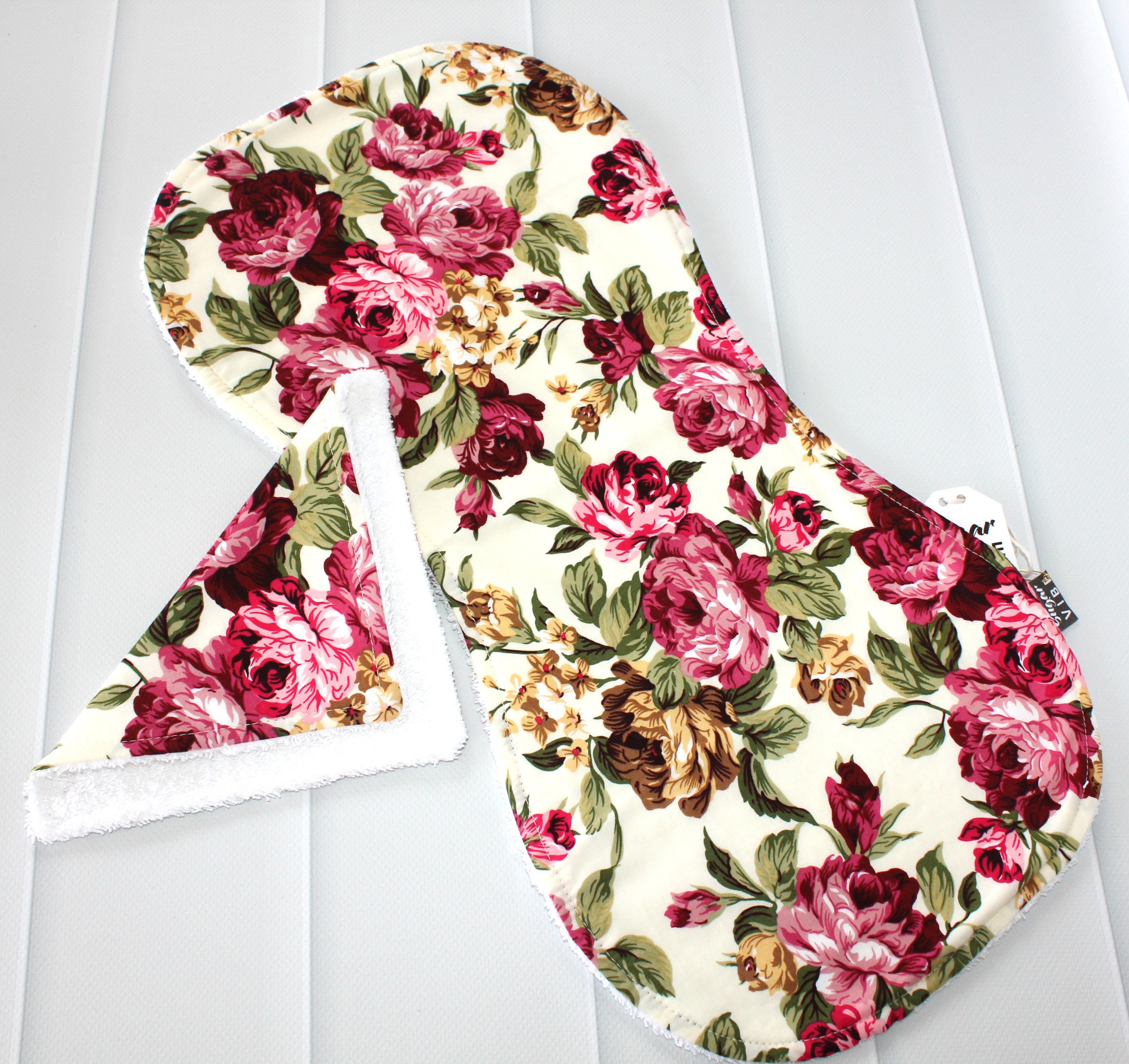 Rose Print Burp Cloth & Wash Cloth Set / Burp Cloths / Baby Etsy