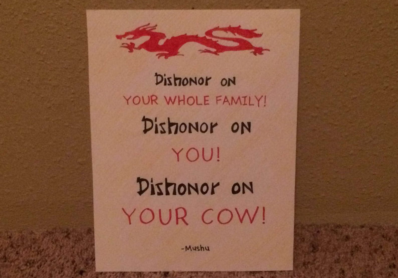Dishonor On Your Cow Quote Wall Art Etsy