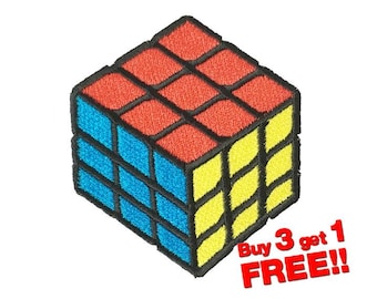 Rubik's Cube Applique IRON ON PATCH funny patches Badge Cube Patch Embroidered