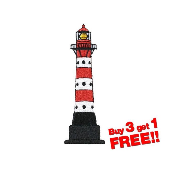 Lighthouse Sea Applique IRON ON PATCH funny patches Badge Embroidered