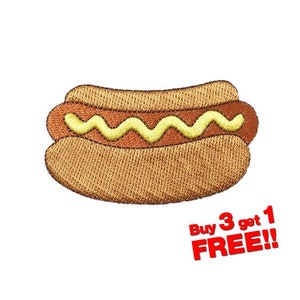 Hotdog stoffen OPSTRIJKBARE PATCH grappige patches badge hotdog patch