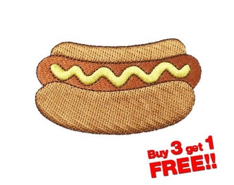 Hotdog Applique IRON ON PATCH funny patches Badge hotdog Patch