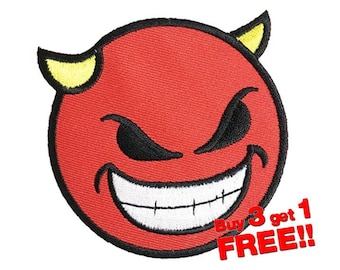 Red Devil IRON ON PATCH funny patches Badge Devil Patch Applique