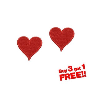 2pcs Mini Red Heart Iron On Patch funny patches Mini Patch Small Patch Embroidered Heart Patch