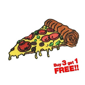 Pizza Applique IRON ON PATCH funny patches Badge pizza patch