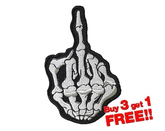 Ghost Middle Finger Applique IRON ON PATCH funny patches Badge
