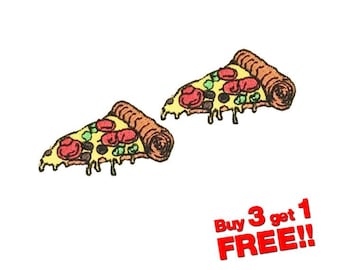 2pcs Mini Pizza Iron On Patch funny patches Mini Patch Small Patch Embroidered
