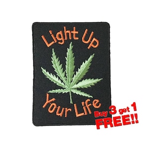 Light Up Your Life Weed Applikation Stryk-på-tygmärken roliga tygmärken Weed-tygmärke