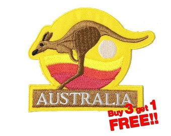 Australien Känguru Applikation IRON ON PATCH lustige Patches Aus Patch Känguru Patch