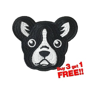Francés Bulldog Applique IRON EN PATCH parches divertidos insignia perro parche