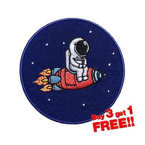 Astronaut Space Galaxy Rocket Applique Iron On Patch funny patches Patch Embroidered cute