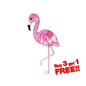 Flamingo01 Bird Applique IRON ON PATCH funny patch bird patch Flamingo Patch