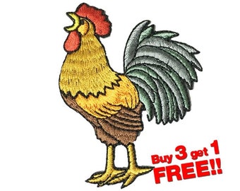 Chicken Applique IRON ON PATCH funny patches Chicken Patch Embroidered
